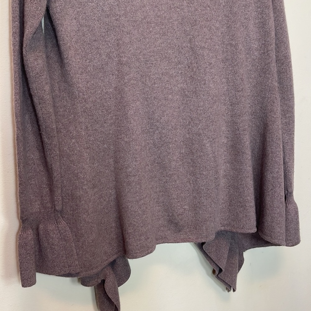 Marisa Christina 2ply cashmere tan/beige open front cascade cardigan - Picture 10 of 11
